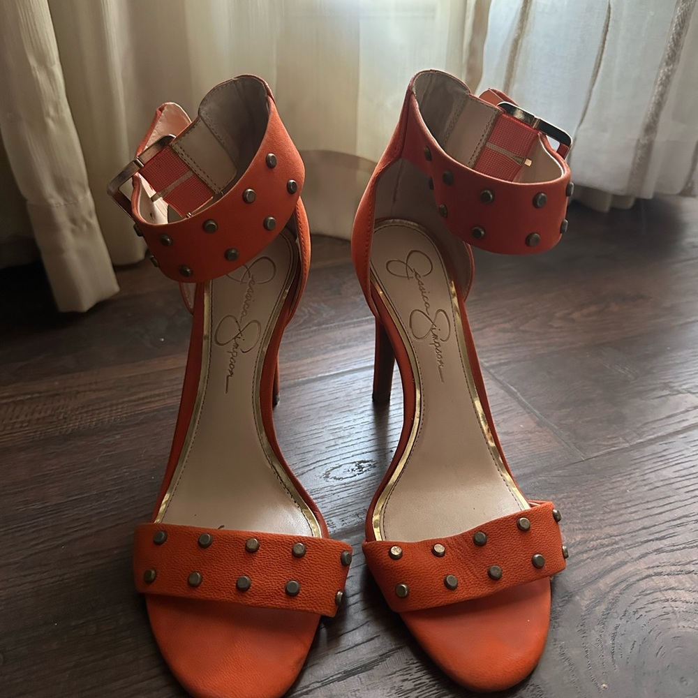 Jessica Simpson Orange Studded Heels